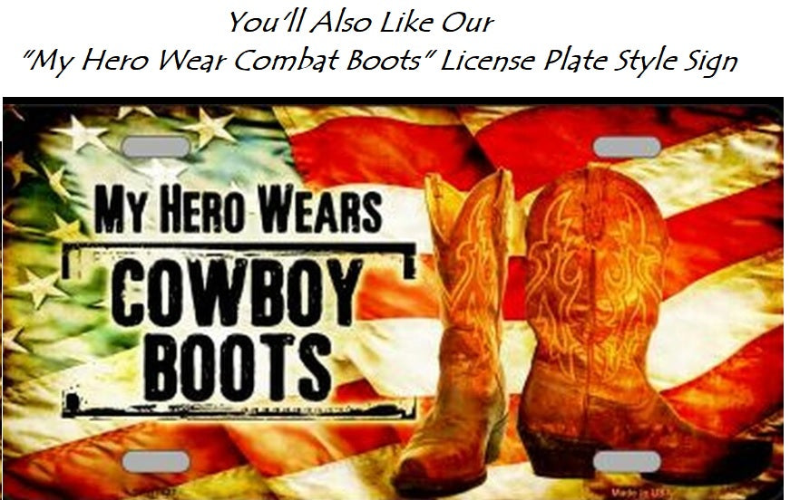 American Cowboy Novelty Metal License Plate Tag