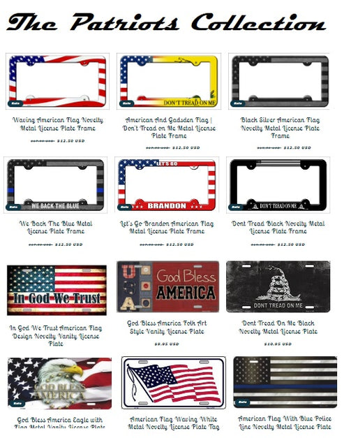 American Flag Thin Green Line Novelty Metal License Plate