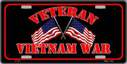 Vietnam War Veteran Novelty Metal License Plate