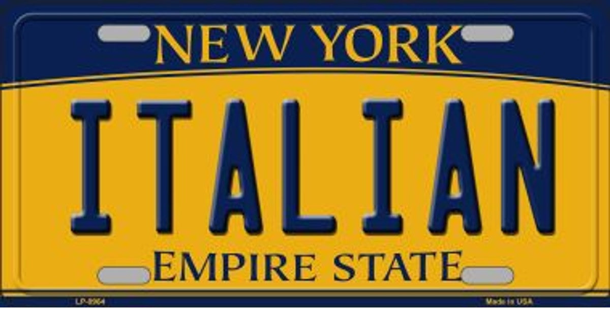 Italian New York License Plate Style Sign