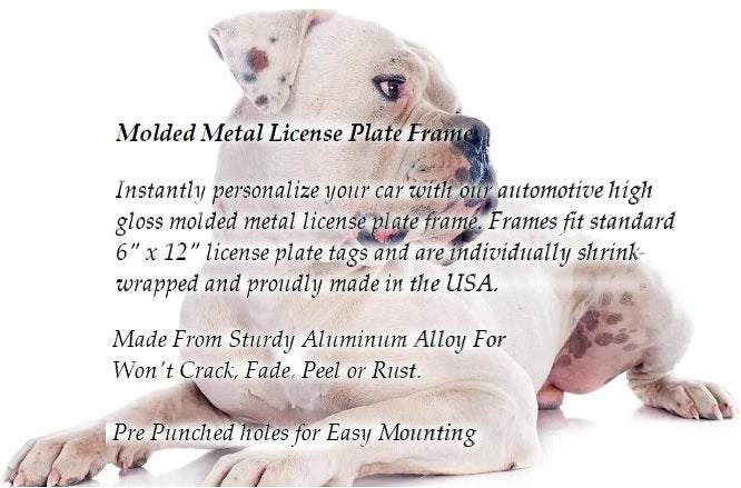 American Bulldog in background of product description text