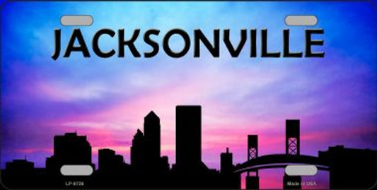 Jacksonville Silhouette Metal License Plate Style Sign