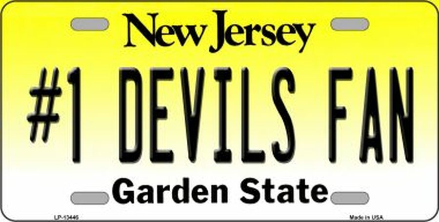 Number One Devils Fan - Jersey Devils NHL Hockey Fan License Plate