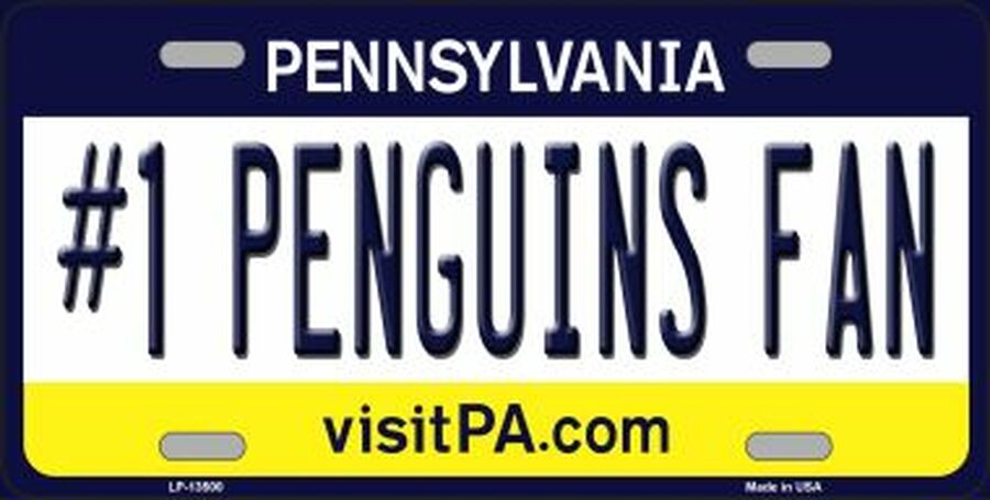 Number 1 Penguins Fan Novelty Metal License Plate