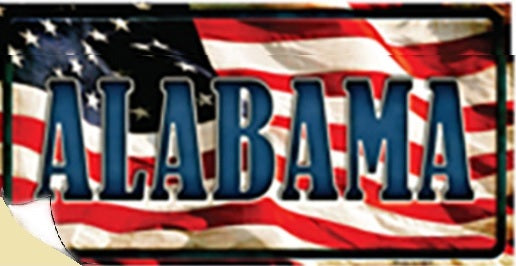 Alabama and American Flag Bumper Sticker
