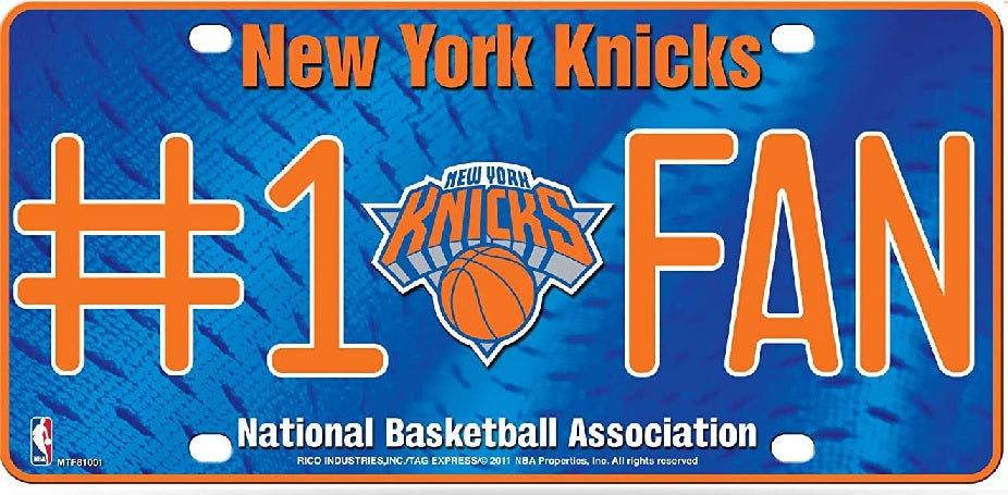 NY Knicks #1 Fan Metal License Plate
