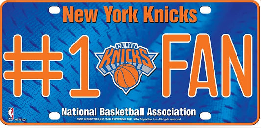 NY Knicks #1 Fan Metal License Plate