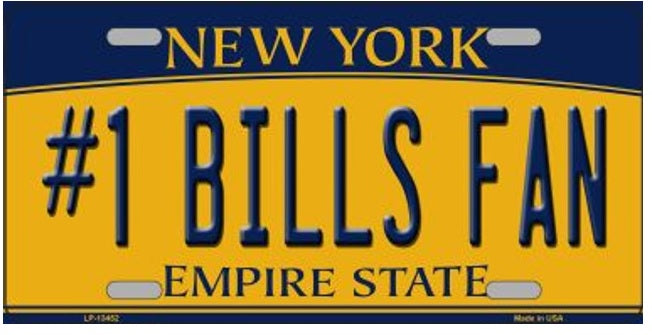 #1 Bills Fan Novelty Metal NY License Plate