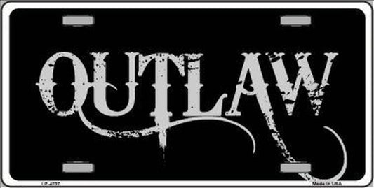 OUTLAW Metal Novelty License Plate Style Sign