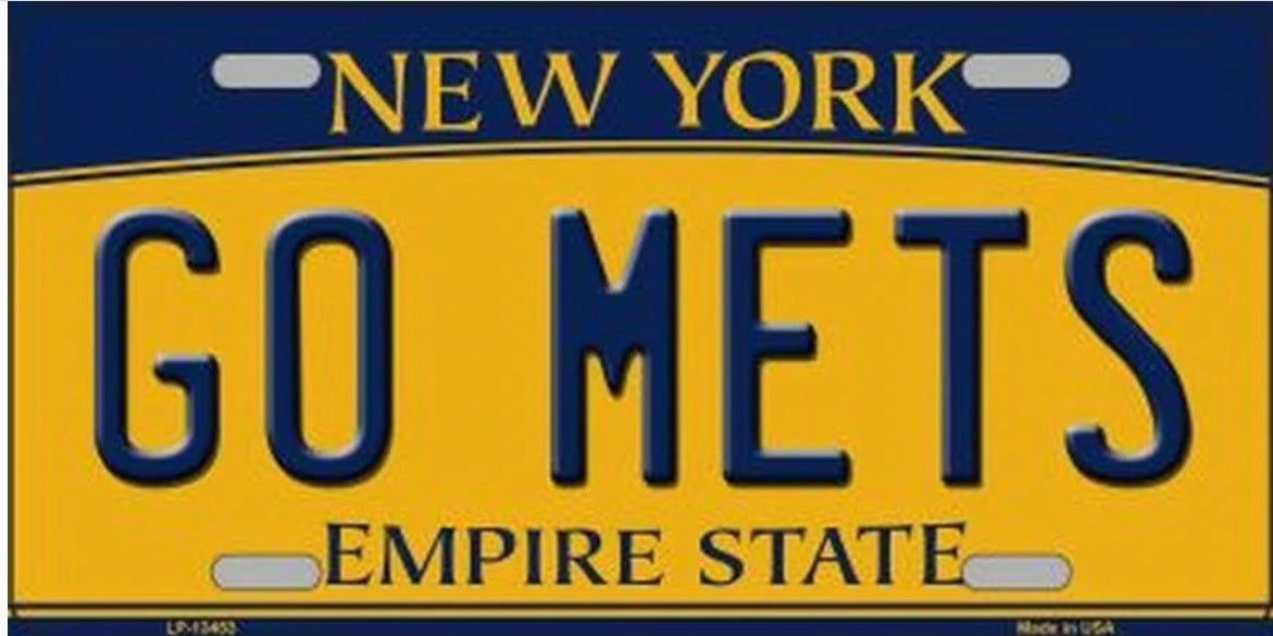 GO METS Motorcycle License Plate Style Sign