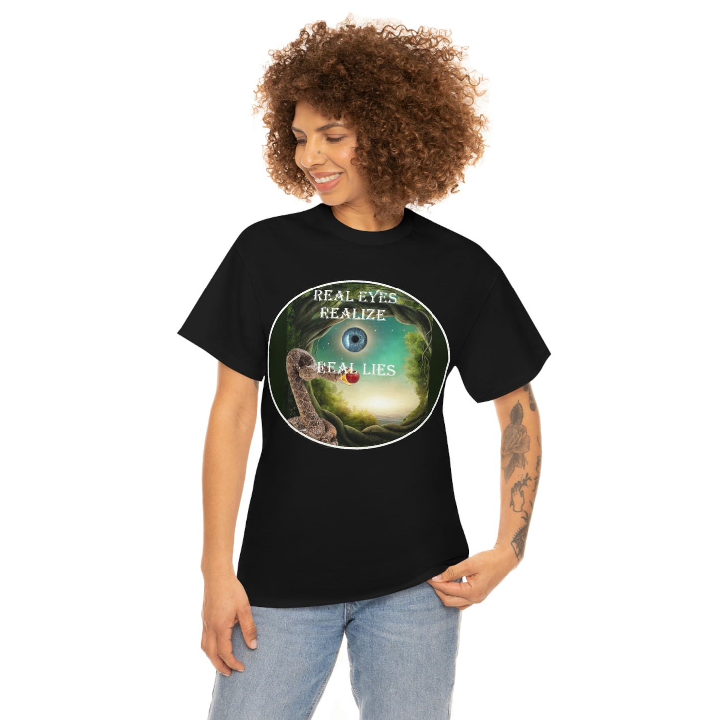 Real Eyes Realize Real Lies Unisex Heavy Cotton Tee