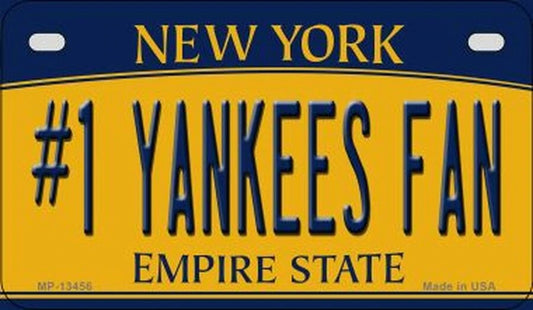Number One Yankees Fan Motorcycle License Plate