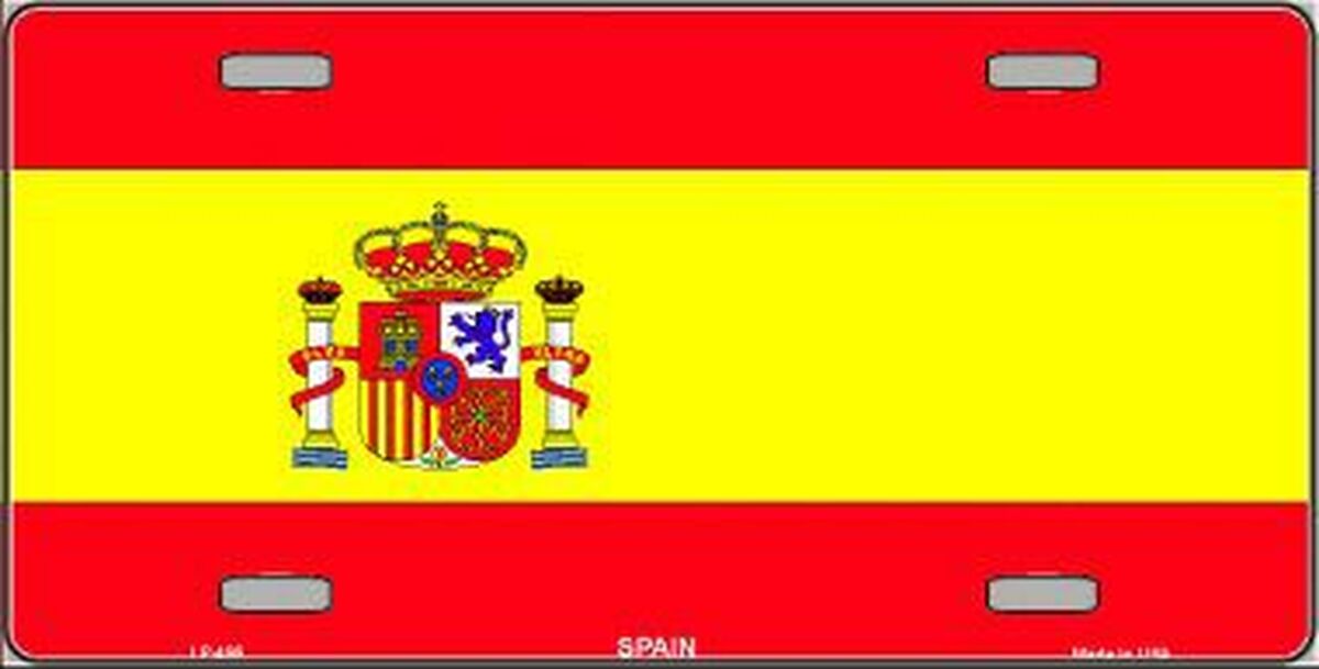 Spain /Spanish Flag Metal Novelty License Plate Auto Tag