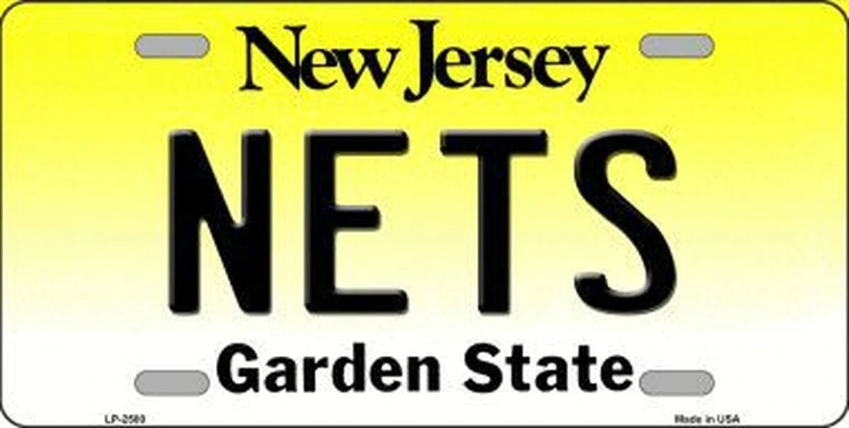 New Jersey Nets Novelty Metal License Plate