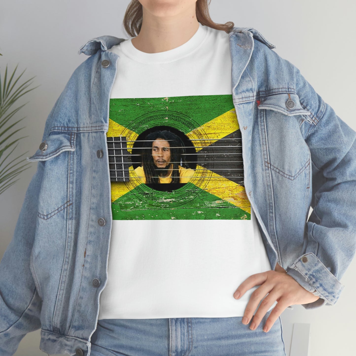 Bob Marley Reggae Guitar Unisex Heavy Cotton Tee