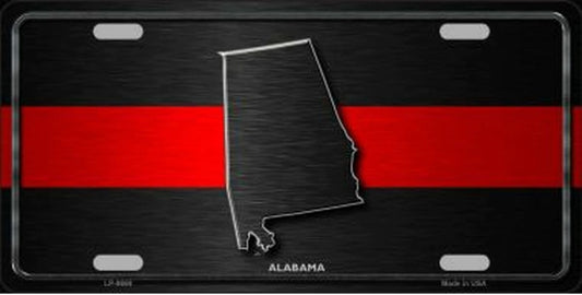 Alabama Thin Red Line Novelty Metal License Plate