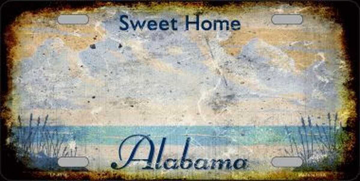 Sweet Home Alabama State Rusty Distressed License Plate