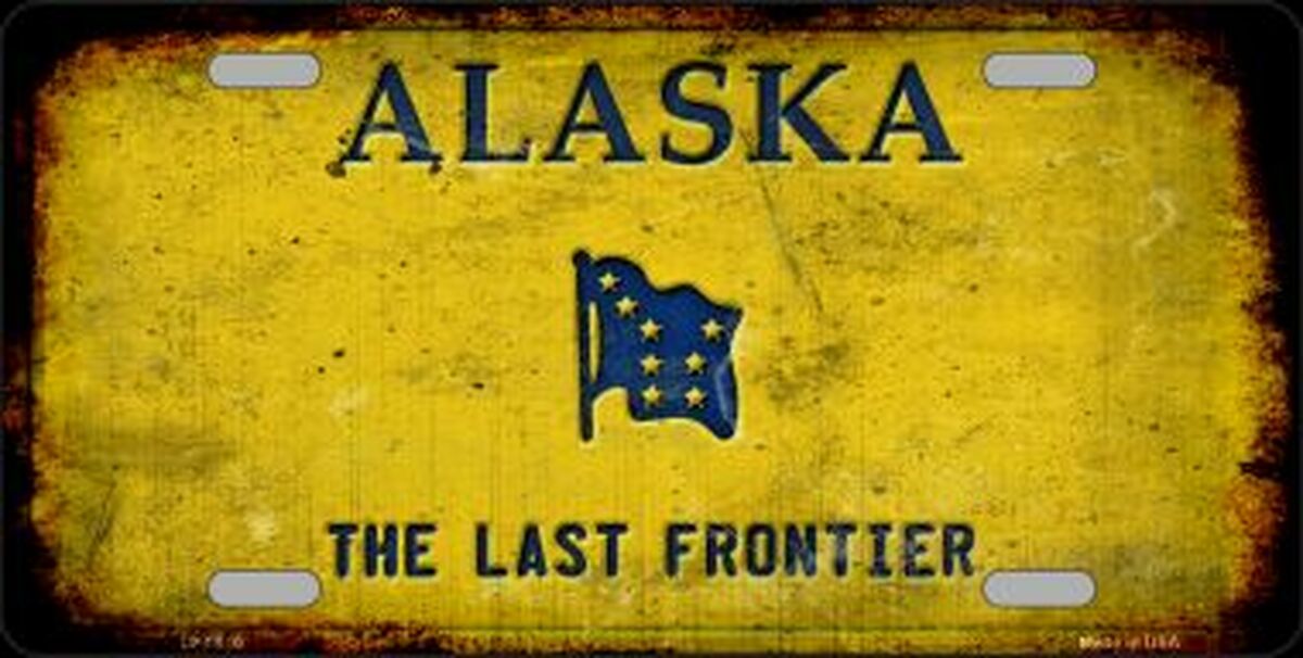 Alaska The Last Frontier Rusty Distressed License Plate