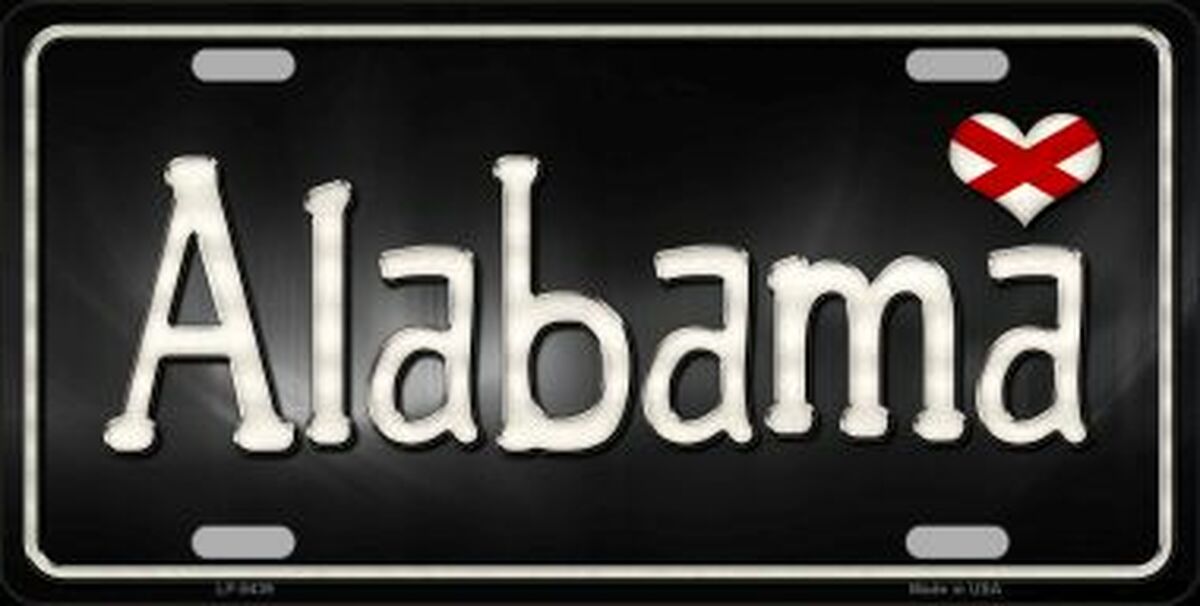 Love Alabama Novelty Metal License Plate
