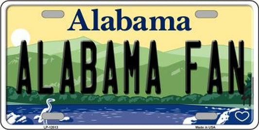 Alabama Fan Novelty Metal License Plate