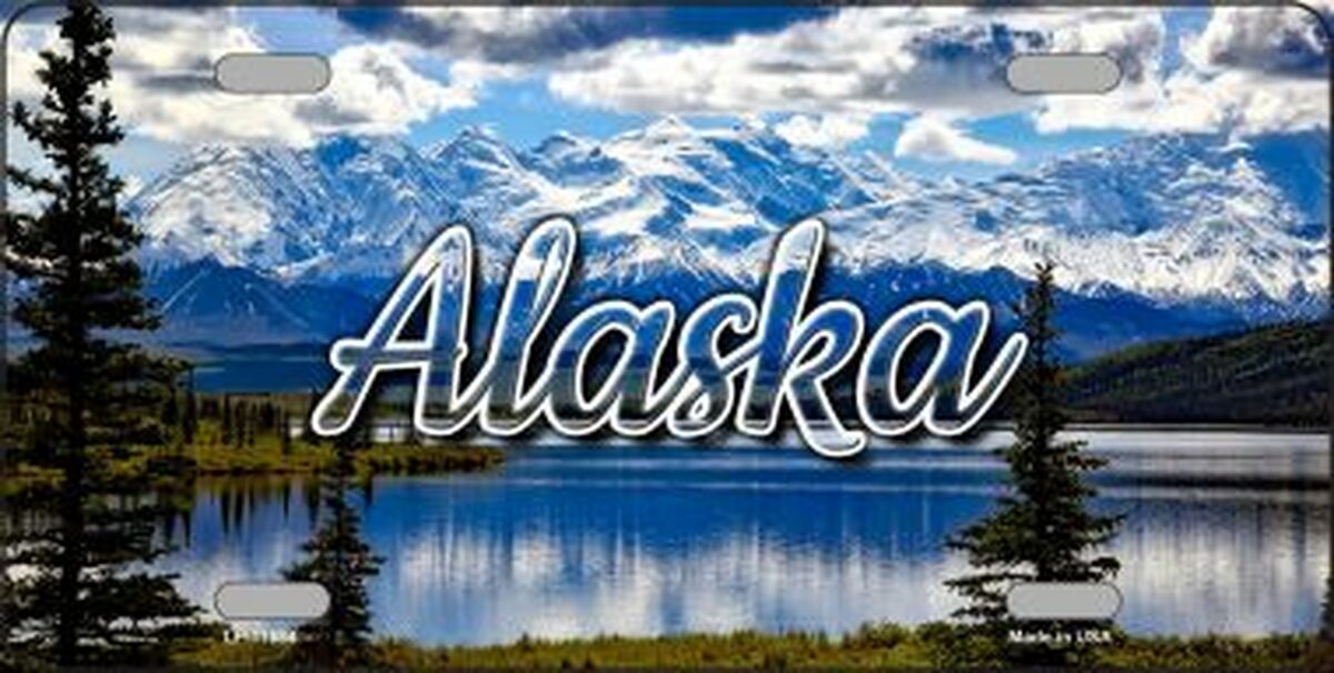 Alaska Snowy Mountains State License Plate