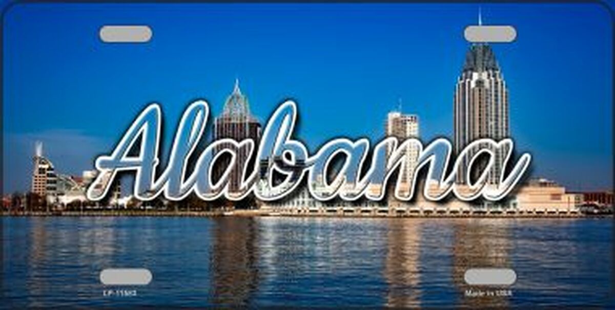 Alabama City Skyline State License Plate