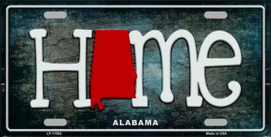 Alabama Home State Outline Novelty License Plate Tag