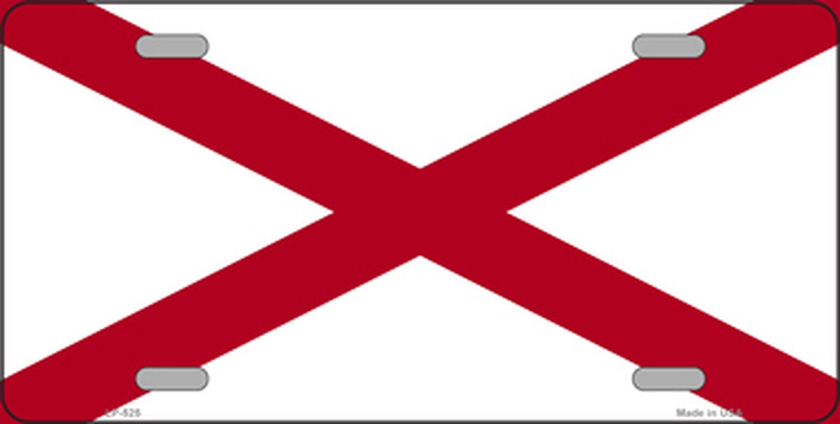 Alabama State Flag Metal Novelty License Plate Tag Sign