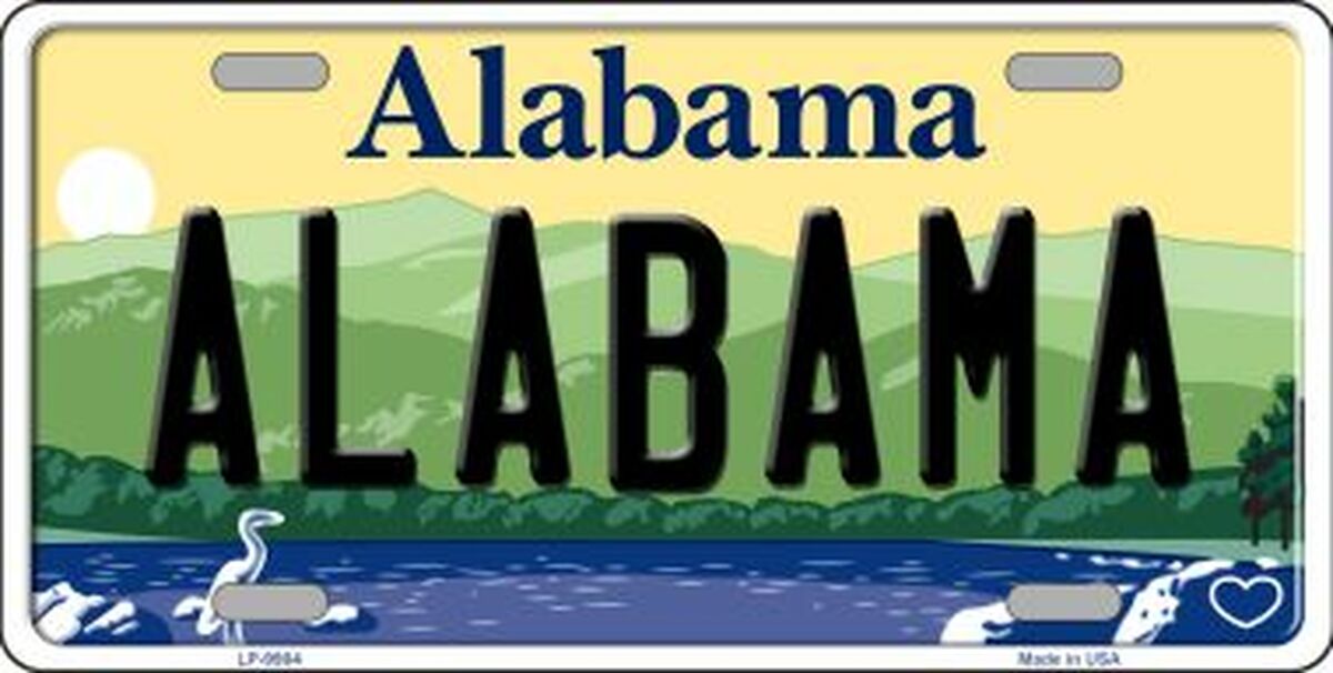 Alabama Novelty Metal License Plate