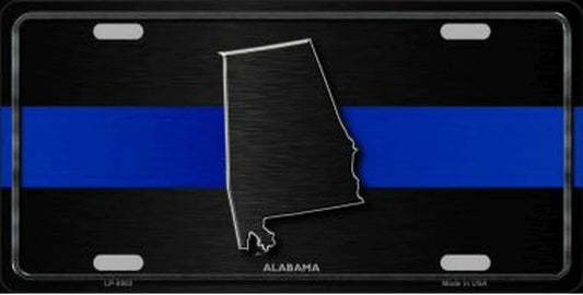 Alabama Thin Blue Line Novelty Metal License Plate