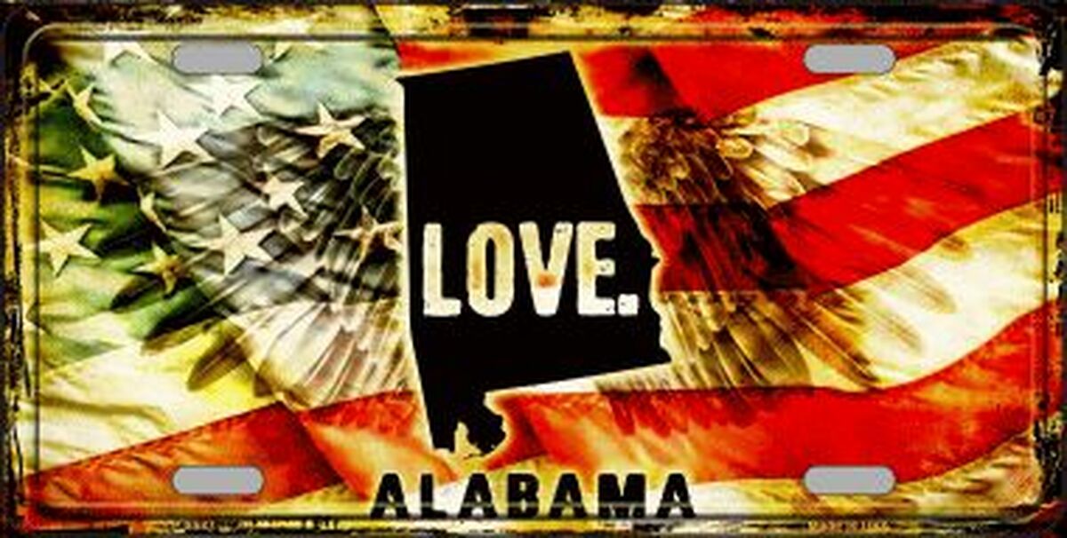 Alabama Love Novelty Metal License Plate