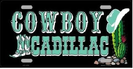 Cowboy Cadillac License Plate