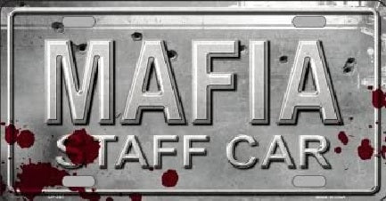 Mafia Staff Car License Plate