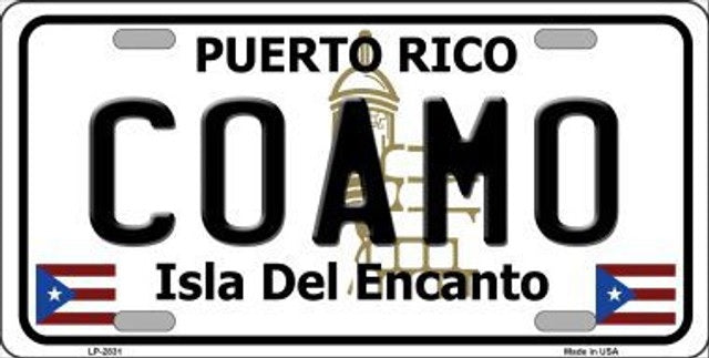 Coamo Puerto Rico Metal Novelty License Plate
