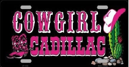 Cowgirl Cadillac License Plate