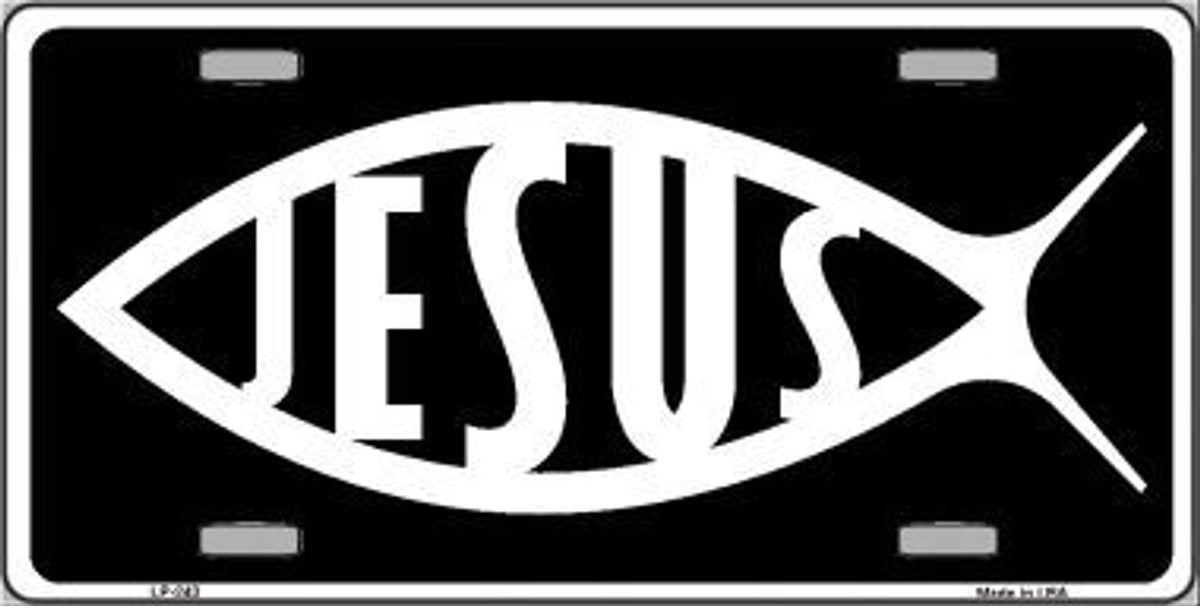 Jesus Fish Novelty Christian License Plate Style Sign