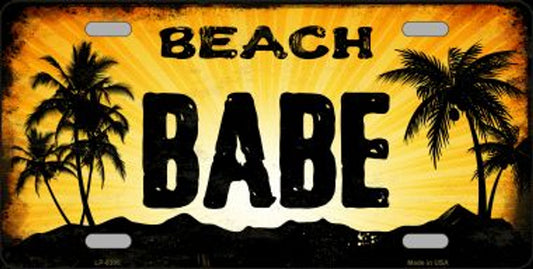 Beach Babe Novelty Vanity Metal License Plate Style Sign