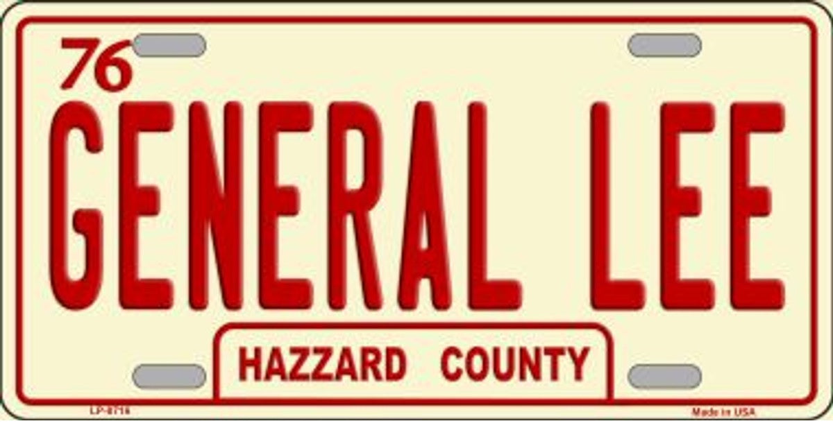 General Lee Dukes Of Hazard Metal License Plate