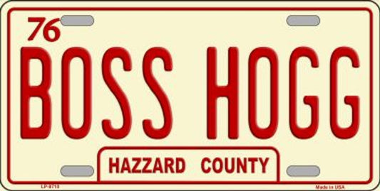 Boss Hogg Dukes Of Hazard Metal Novelty License Plate Tag