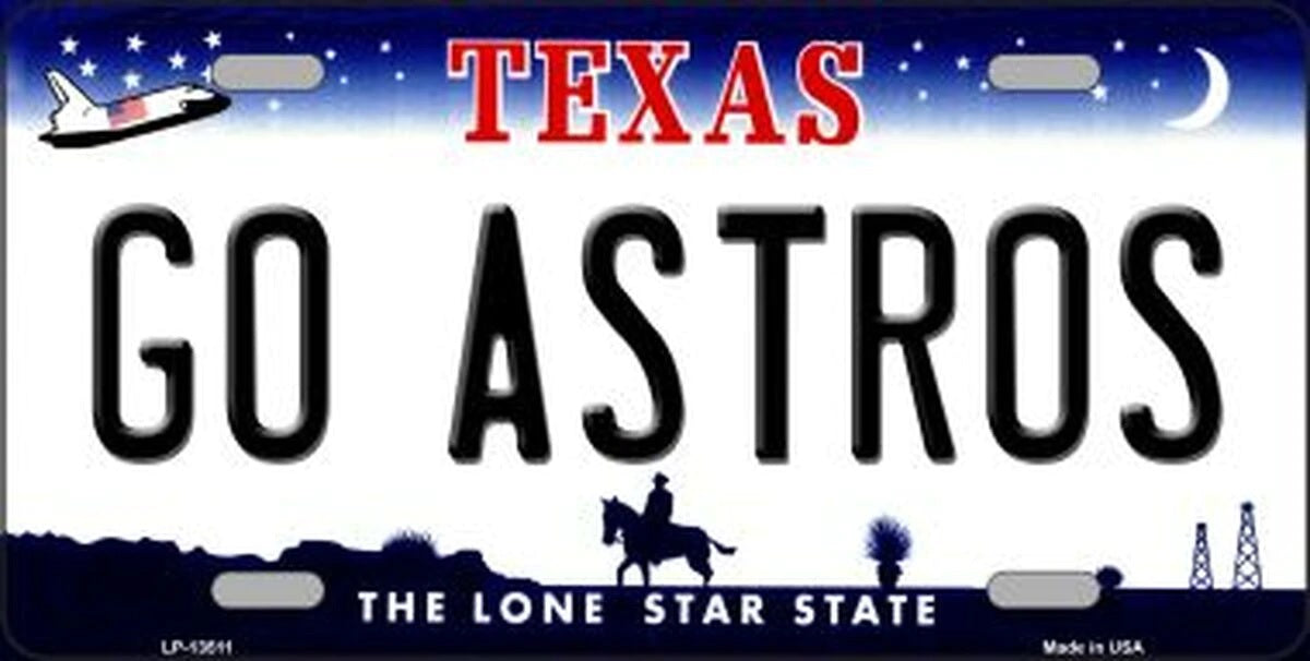 Go Astros Novelty Metal License Plate Tag 