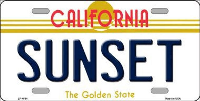 Sunset California Novelty Metal License Plate
