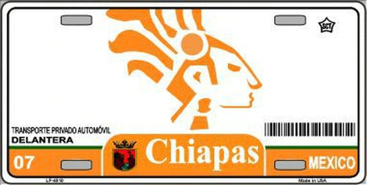 Chiapas Mexico Novelty Metal License Plate