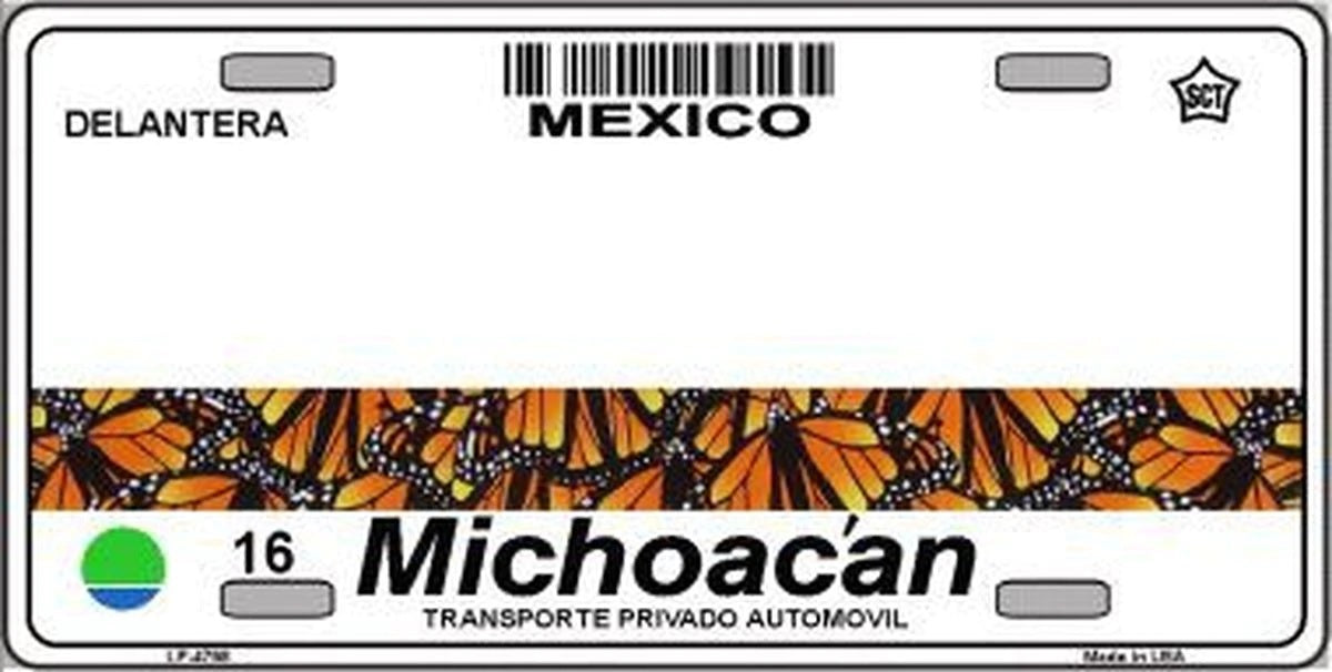 Michoacan Mexico Novelty Metal License Plate