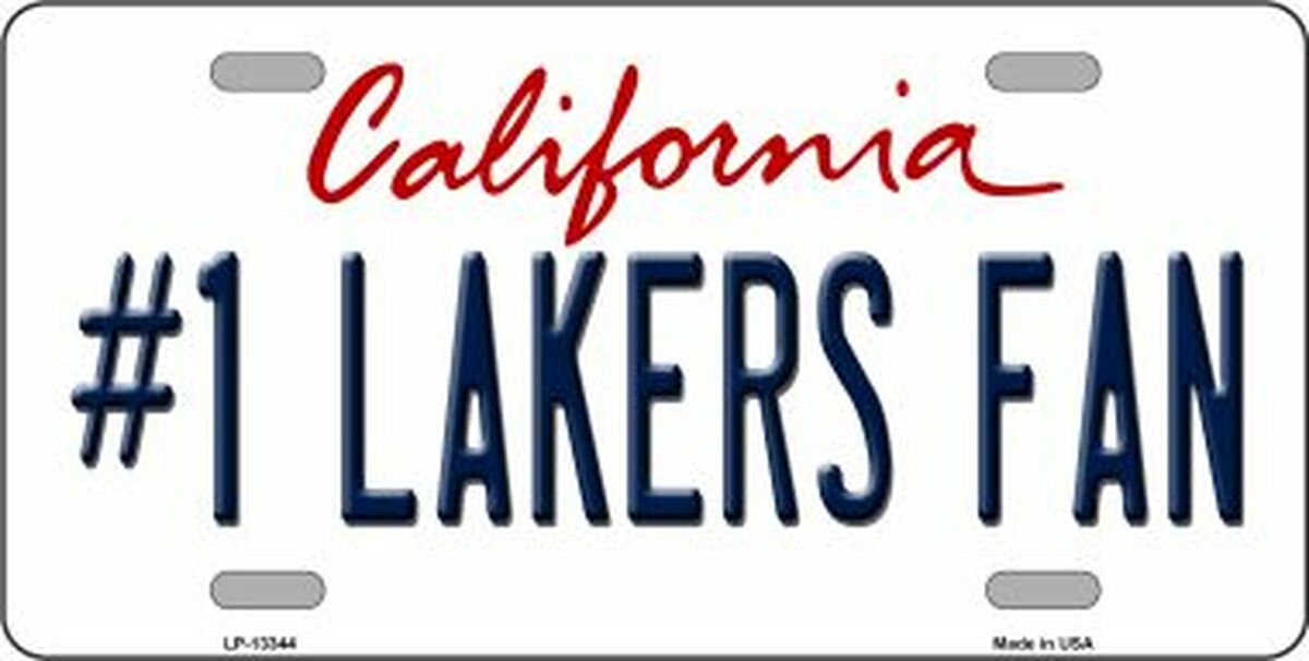 Number 1 Lakers Fan Novelty Metal License Plate