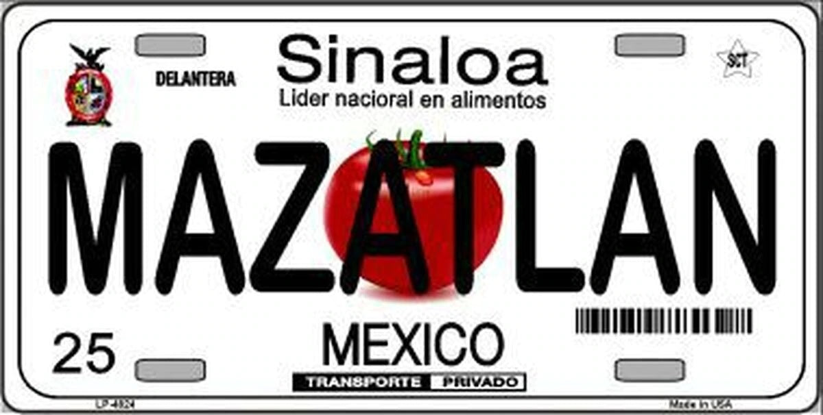 Mazatlan Sinaloa Mexico License Plate 