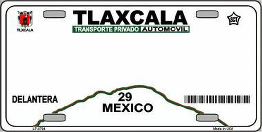 Tlaxcala Mexico Novelty Metal License Plate 