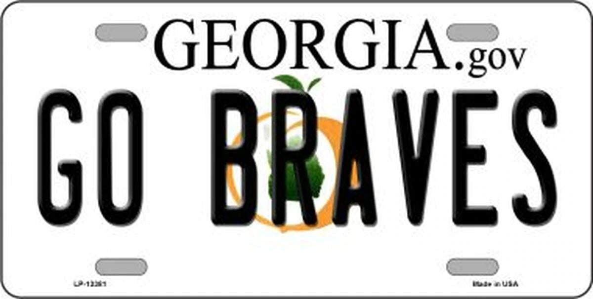 Go Braves Novelty Metal License Plate Tag