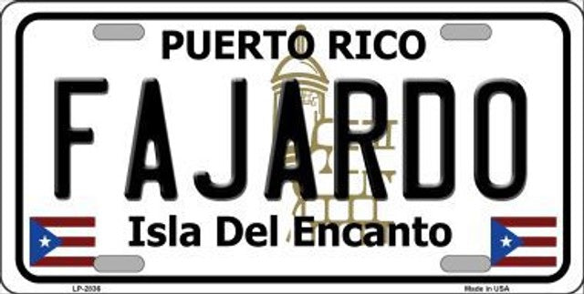 Fajardo Puerto Rico Metal Novelty License Plate