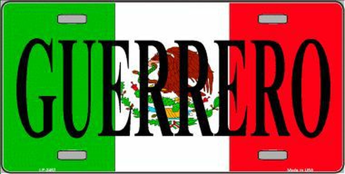Guerrero Mexico Metal License Plate