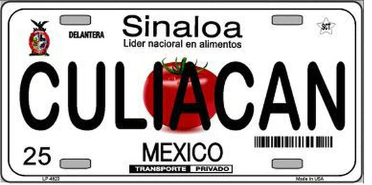 Culiacan Mexico L:icense Plate
